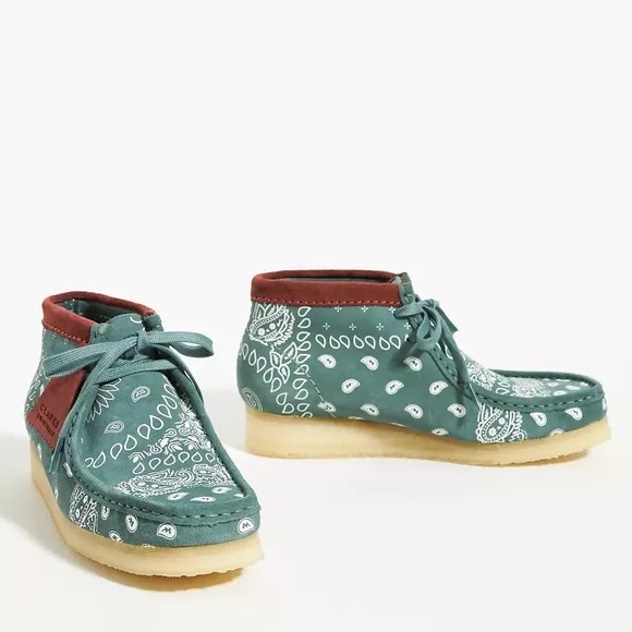 Clarks Wallabee Paisley Boots-Color: GREEN MOTIF