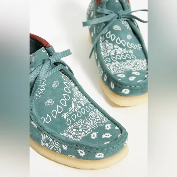 Clarks Wallabee Paisley Boots-Color: GREEN MOTIF