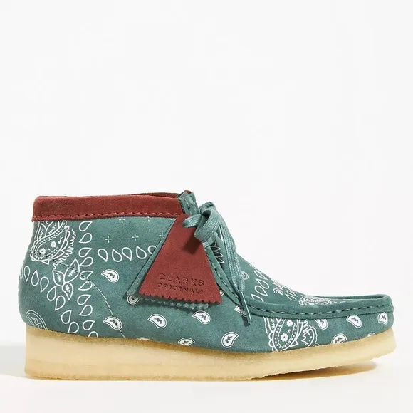 Clarks Wallabee Paisley Boots-Color: GREEN MOTIF