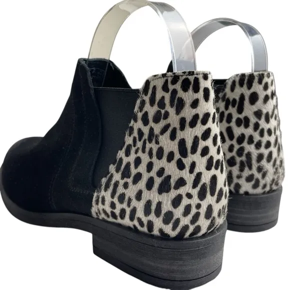 Clarks WMN DEMI 2 BEAT Ankle Boots Booties Leather/ Dalmation Print Cow Hair 7M