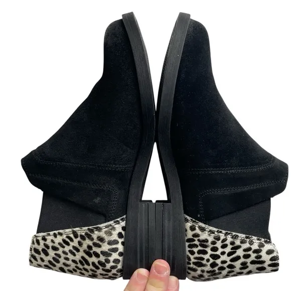 Clarks WMN DEMI 2 BEAT Ankle Boots Booties Leather/ Dalmation Print Cow Hair 7M
