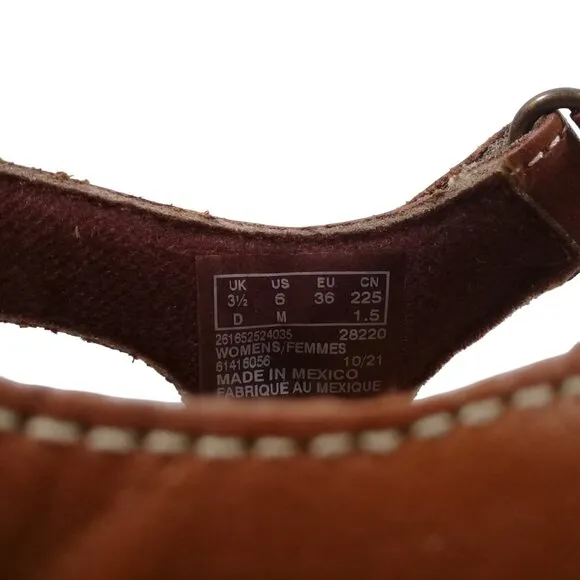 Clarks Women's 6M NEW Roseville Cove Tan Leather Hook &amp; Loop Flat Sandals