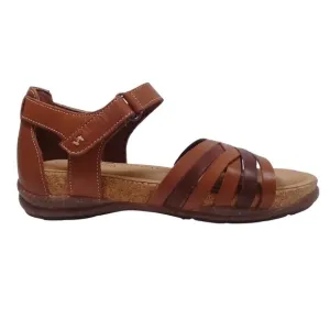 Clarks Women's 6M NEW Roseville Cove Tan Leather Hook &amp; Loop Flat Sandals