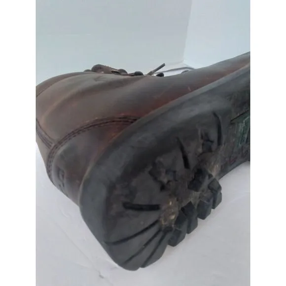 Classic Brown Leather Hiking Boots with Brass - Rugged Mountain‎ Trekking Boots