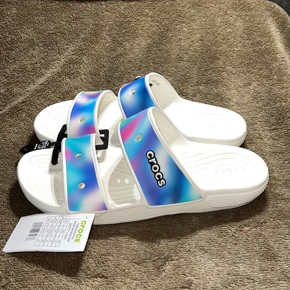 Classic Crocs Solarized Sandals Shoes Men’s Size 12 NWT, NWOB Jibbitz Charms