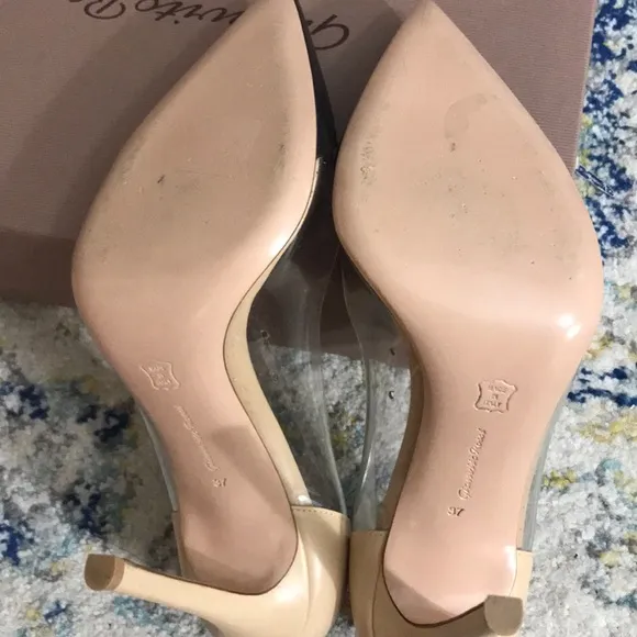 Classic Gianvito Rossi plexiglass nude/black