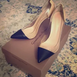 Classic Gianvito Rossi plexiglass nude/black