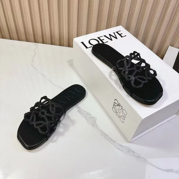 🍰🍰Classic Loewe Black Sandals