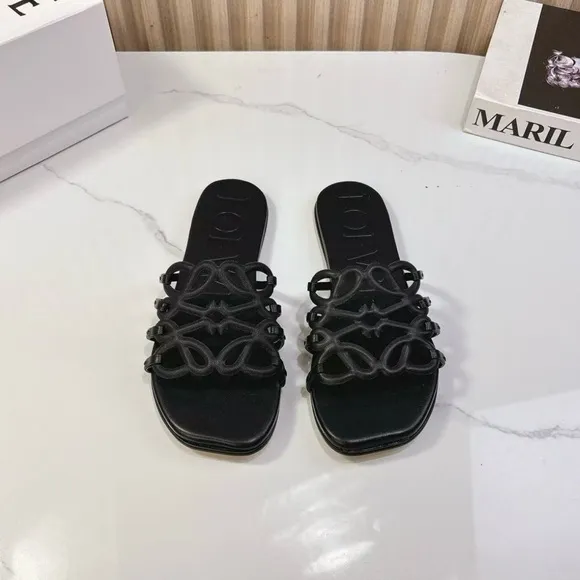 🍰🍰Classic Loewe Black Sandals