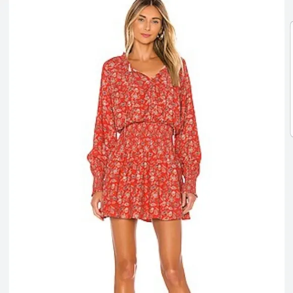 Cleobella Ella Long Sleeve Printed Mini Dress Size Medium