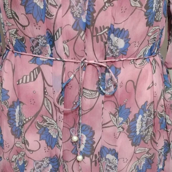Cleobella NWT Elena Lotus Print Ruffled Trim Tiered Ankle Dress XS