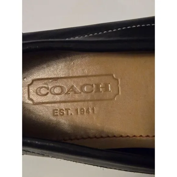 Coach &quot;Davin&quot; Black Leather Loafers Size 9.5D