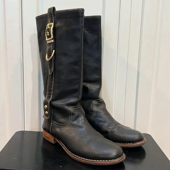 Coach Black Weslyn Boots/Booties Tall Riding Boots