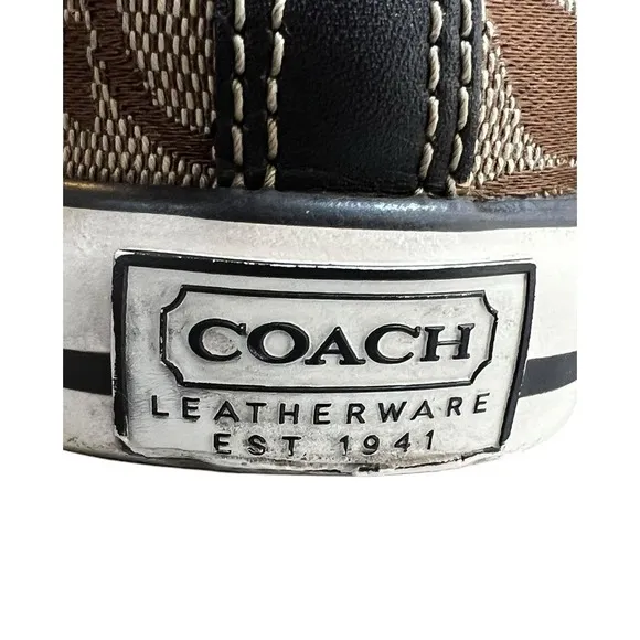 Coach Bonney Signiture Brown and Tan High Top Sneakers Retro Women's Size 6.5M