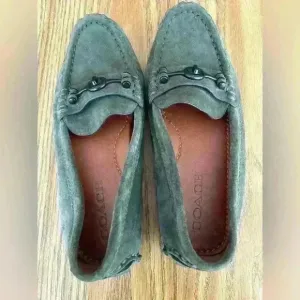 Coach Crosby Green Suede Drivers Moc Loafer Flat Womens 7