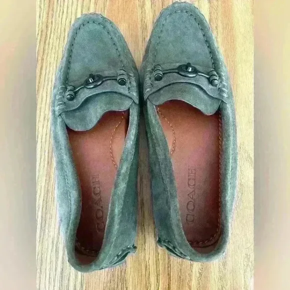 Coach Crosby Green Suede Drivers Moc Loafer Flat Womens 7