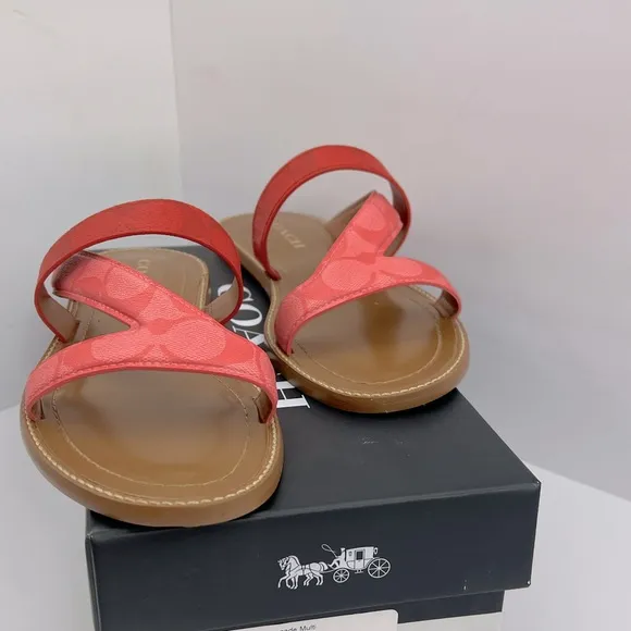 COACH, HARLAN SIG SANDALS, PINK LEMONADE,  MULTI  COLOR, SIZE US 9-B, EUR 39.5B