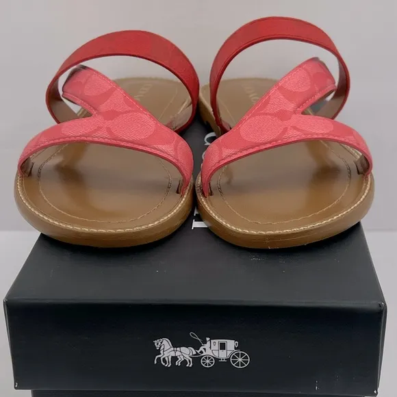 COACH, HARLAN SIG SANDALS, PINK LEMONADE,  MULTI  COLOR, SIZE US 9-B, EUR 39.5B
