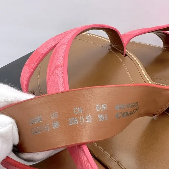 COACH, HARLAN SIG SANDALS, PINK LEMONADE,  MULTI  COLOR, SIZE US 9-B, EUR 39.5B
