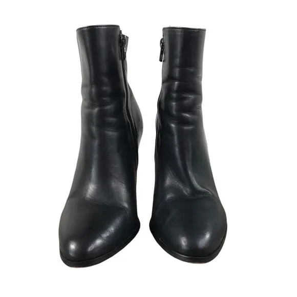 COACH Jemma Leather Heeled Ankle Bootie Women 9.5B Black Elegant Classic Busines