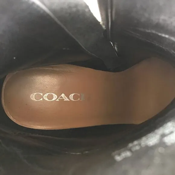 COACH Jemma Leather Heeled Ankle Bootie Women 9.5B Black Elegant Classic Busines