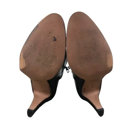 COACH Jemma Leather Heeled Ankle Bootie Women 9.5B Black Elegant Classic Busines