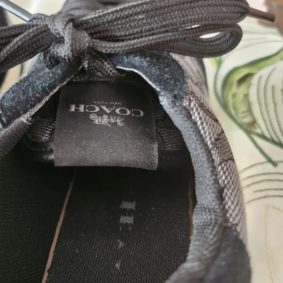 Coach Mason Fashion women’s Black and Gray Jacquard Logo Sneakers 5.5