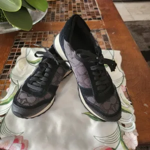 Coach Mason Fashion women’s Black and Gray Jacquard Logo Sneakers 5.5