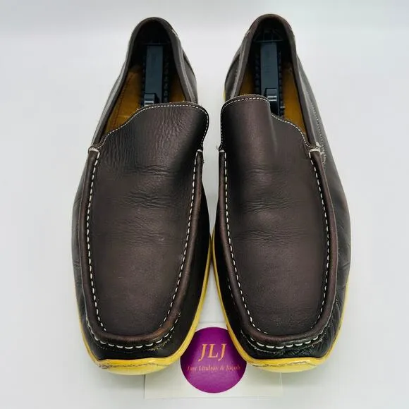 Coach Men's Davin Brown Italian Leather Slip On Driver Loafers Size 12D