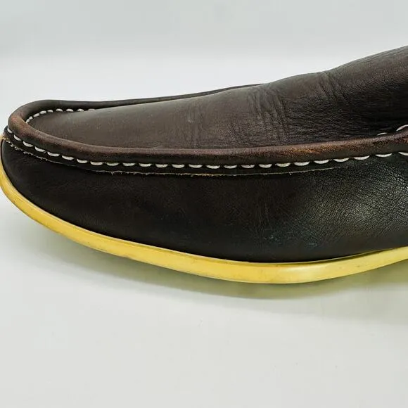Coach Men's Davin Brown Italian Leather Slip On Driver Loafers Size 12D
