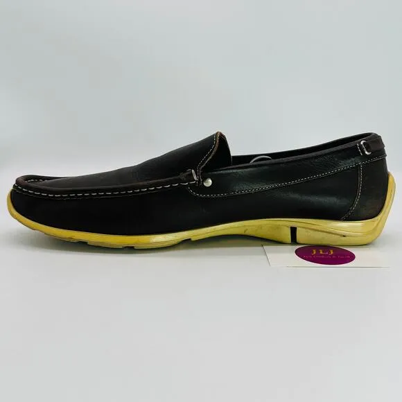 Coach Men's Davin Brown Italian Leather Slip On Driver Loafers Size 12D