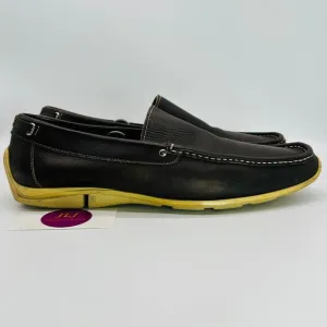 Coach Men's Davin Brown Italian Leather Slip On Driver Loafers Size 12D