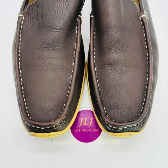 Coach Men's Davin Brown Italian Leather Slip On Driver Loafers Size 12D