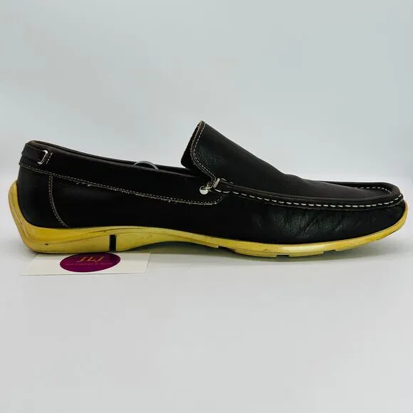 Coach Men's Davin Brown Italian Leather Slip On Driver Loafers Size 12D