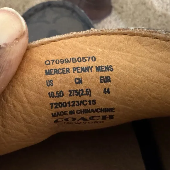 Coach Men's Mercer Logo Brown Leather Loafers size 10.5 Contemporary Minimalist