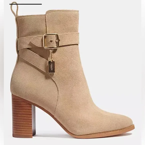 COACH‎ -Olivia Suede Bootie Women's Boots Oat