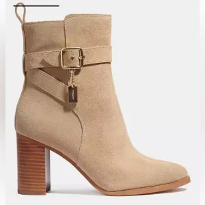 COACH‎ -Olivia Suede Bootie Women's Boots Oat