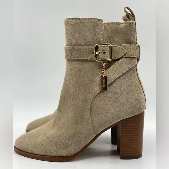 COACH‎ -Olivia Suede Bootie Women's Boots Oat
