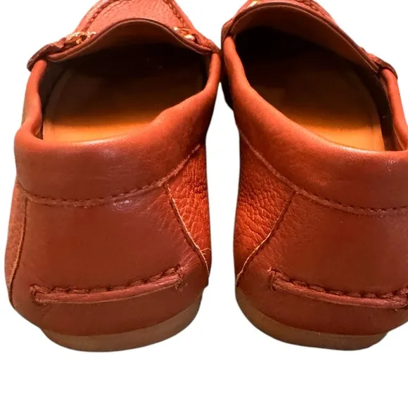 Coach Pebble Grain Leather Olive Driving Loafer in Saddle Brown NWOT in Size 5