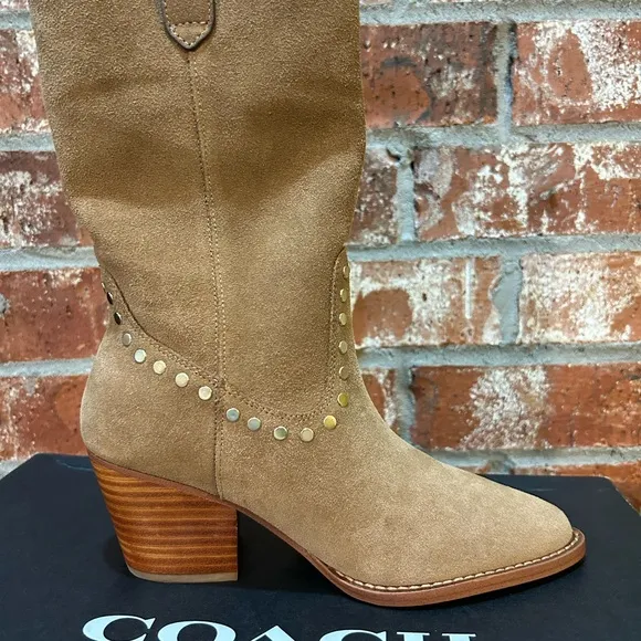 Coach Phoebe Suede Western Boots size 5 New