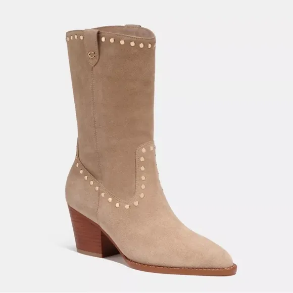 Coach Phoebe Suede Western Boots size 5 New