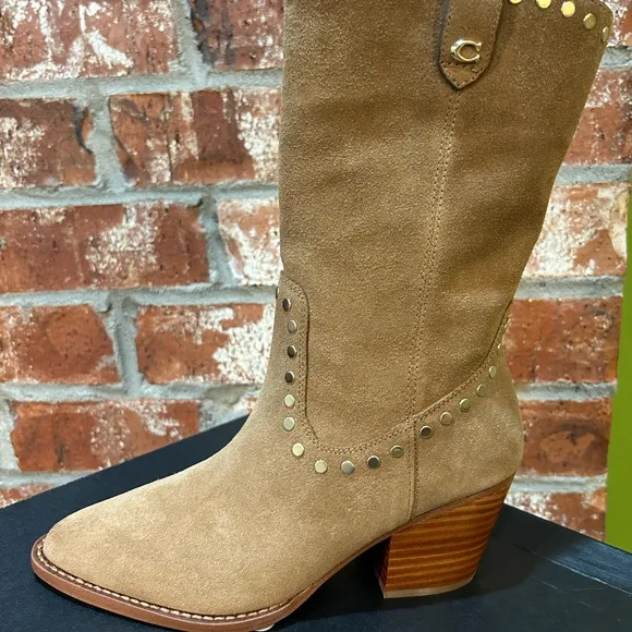 Coach Phoebe Suede Western Boots size 5 New