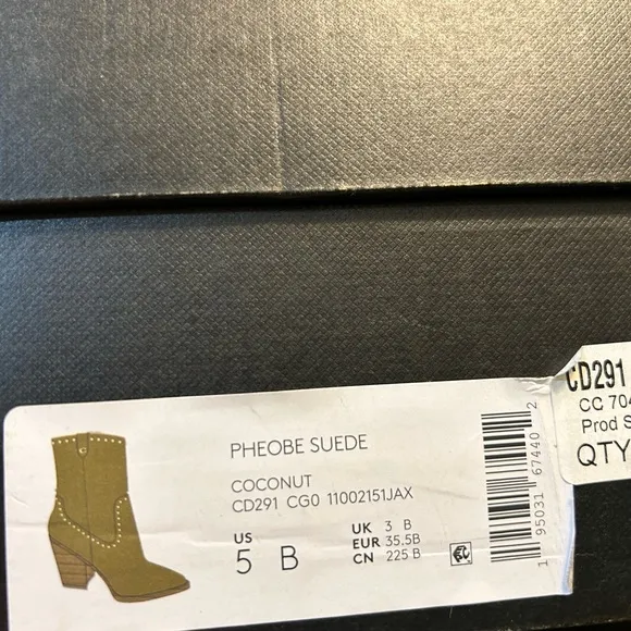 Coach Phoebe Suede Western Boots size 5 New