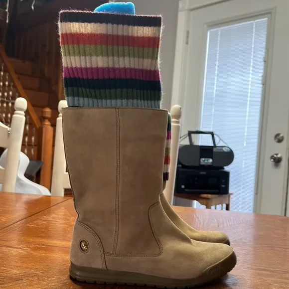 Coach Tatum suede multicolor wool boots sz 9