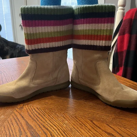 Coach Tatum suede multicolor wool boots sz 9