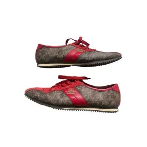 Coach Womens Brown &amp; Red Ivy Signature Logo Fashion Sneakers Size 7.5