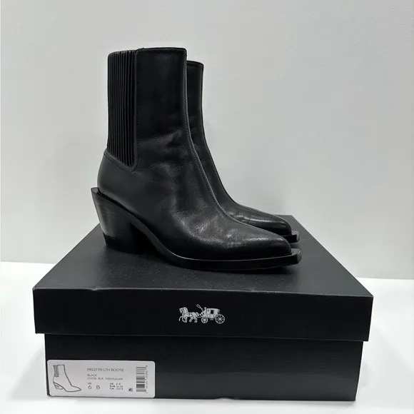 COACHPrestyn  Leather Chelsea Ankle Boots size 6 B