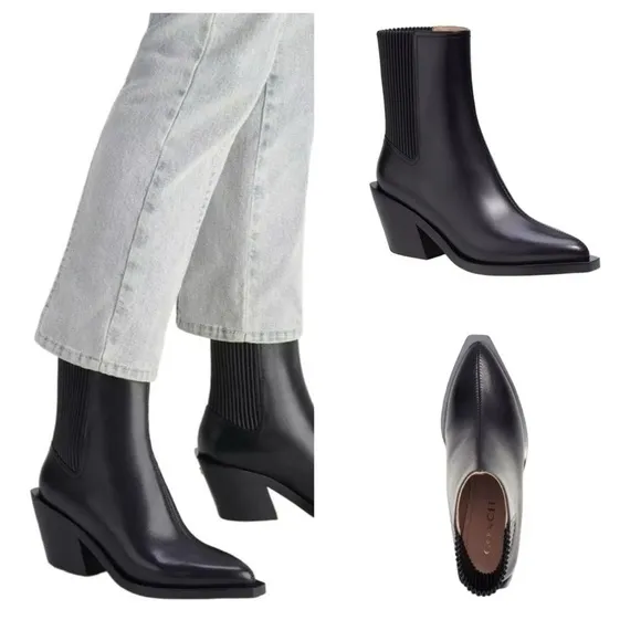 COACHPrestyn  Leather Chelsea Ankle Boots size 6 B