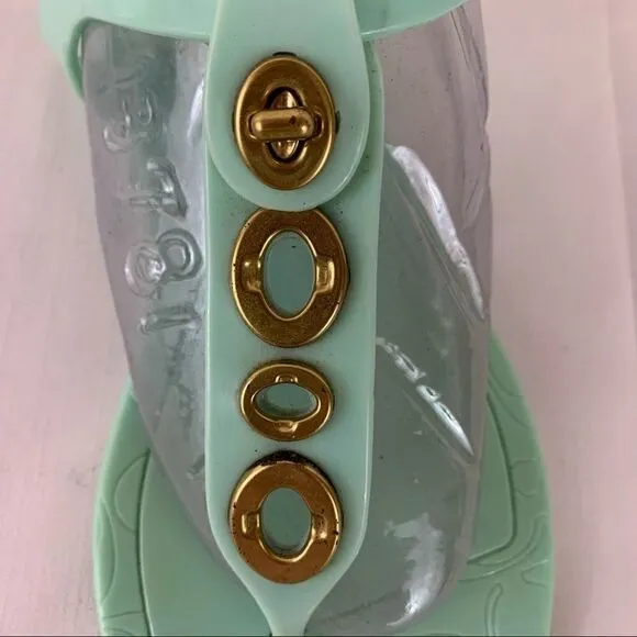 Coach Sandals Mint Green Phila Flat Flip Flops 7B