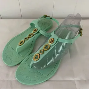 Coach Sandals Mint Green Phila Flat Flip Flops 7B